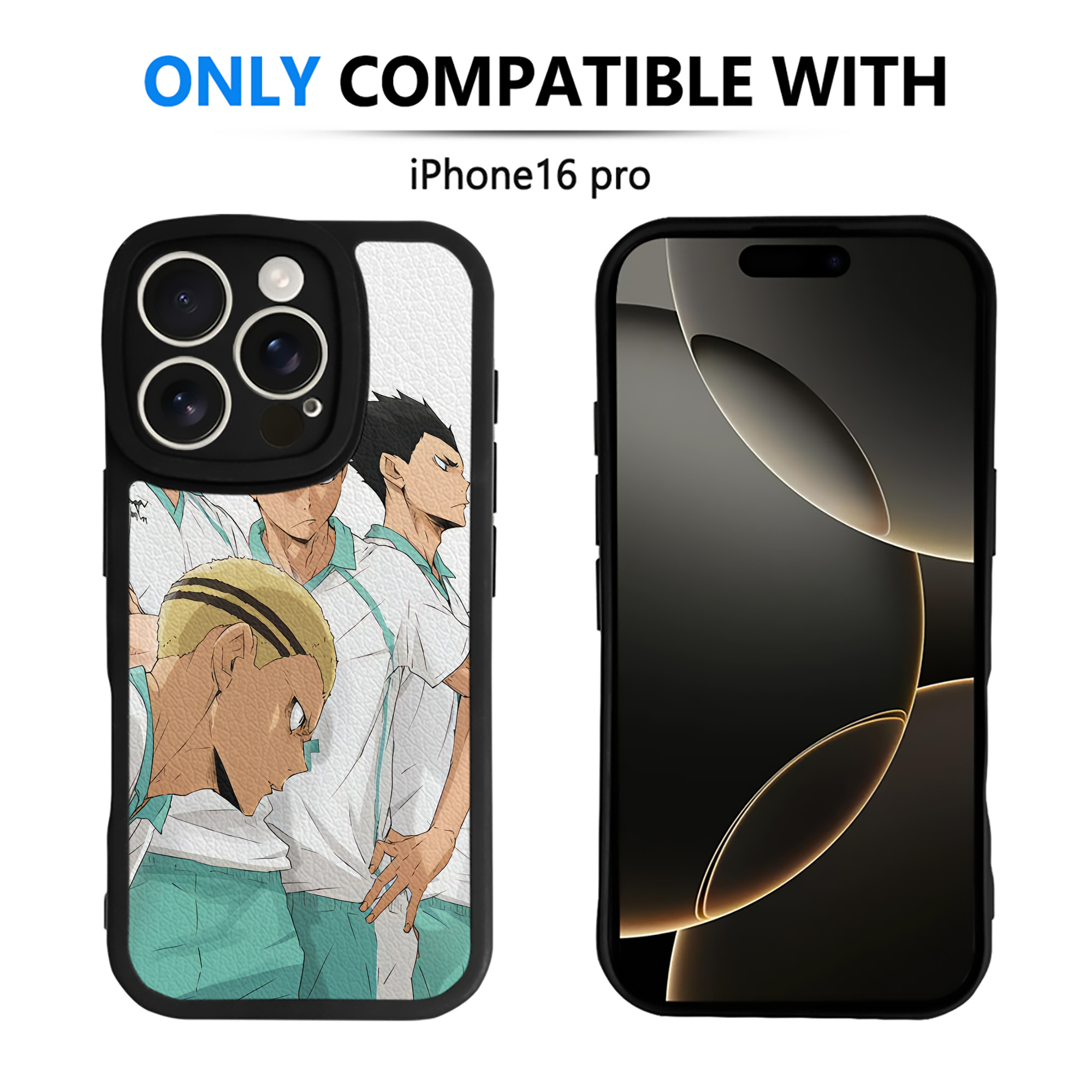 （画像用） ハイキュー!! Haikyu!! 【iPhone 16シリーズ対応】シリコンスマホケース（レザー調） 材質：シリコン